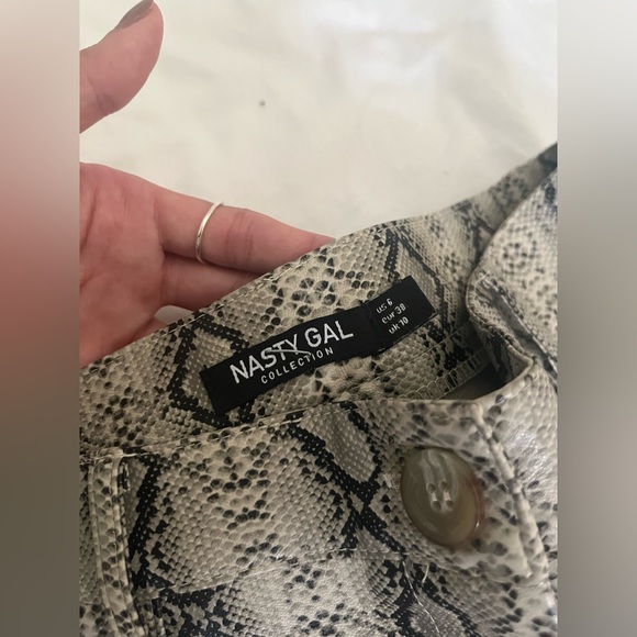 Nasty Gal croc faux leather tapered pants - Small/Medium - Picture 4 of 5